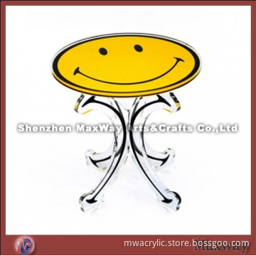 Acrylic lovely furniture table with a smiling face